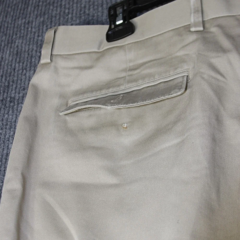 LL Bean Natural Fit Chino Pants‎ Mens 36 Beige Khaki Cotton Trousers 262553